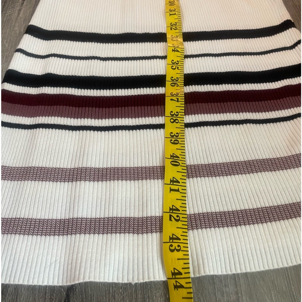 Stripped sweater dress,Multi colored, white, black,Maroon,long sleeve, Large - Picture 9 of 11